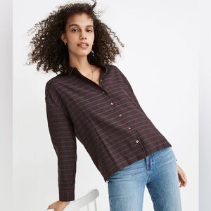 Madewell Westlake Button Down Pfeiffer Plaid Holiday Green/Red Shirt. Sz XL